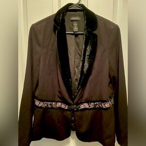 Lane Bryant blazer with velvet trim